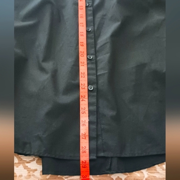 INC International Concepts Coreseted Back and Ruffles on Sleeves EUC  L BLK - Picture 7 of 9